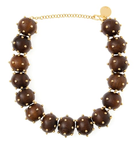 Vanda Jacintho studded wooden necklace