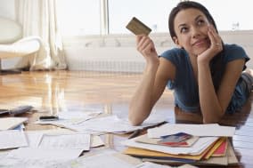 Woman Holding Credit Card