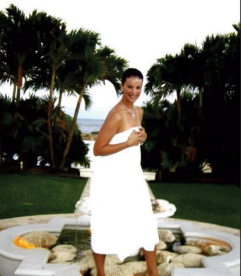 PHOTO: Sarah Ransome is seen on Epstein's private island in a 2006 photo that was included in a batch of newly unsealed court documents released Monday. (United States District Court Southern District of New York)