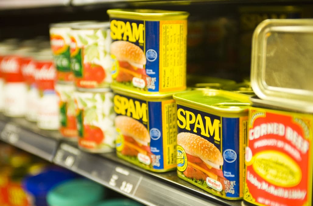 Spam, a popular food in Hawaii, Kihei, South West Maui.