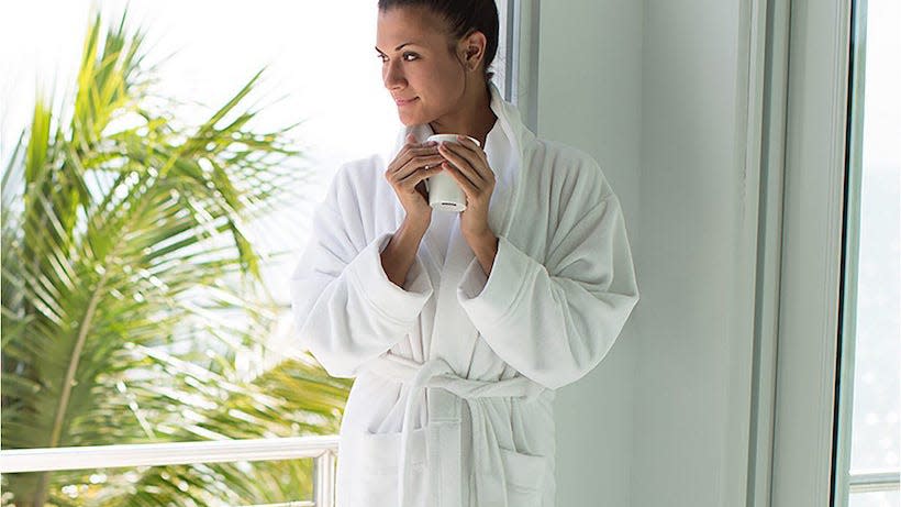 Swathe yourself in this luxurious bath robe.