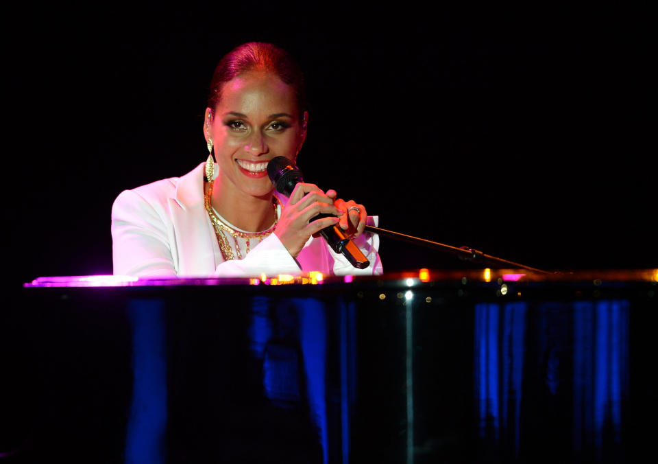 <b>Alicia Keys:</b> "My heart breaks for the victims, families and community of the Aurora shootings. My thoughts and prayers are with you all…" (Photo by Michael Kovac/Getty Images)