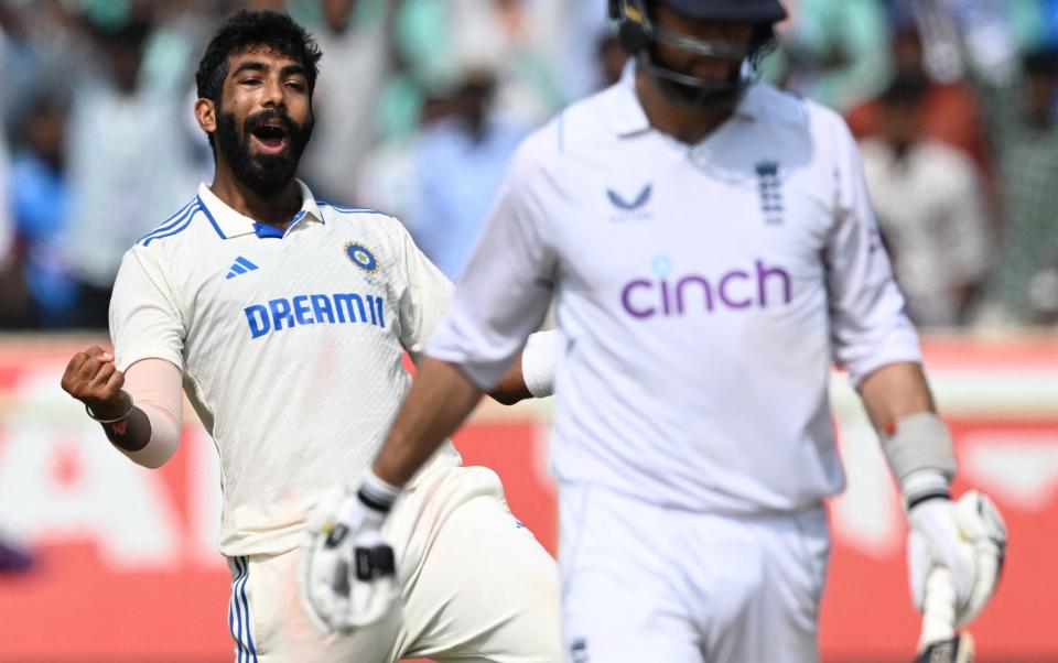 Jasprit Bumrah celebrates the wicket of England captain Ben Foakes