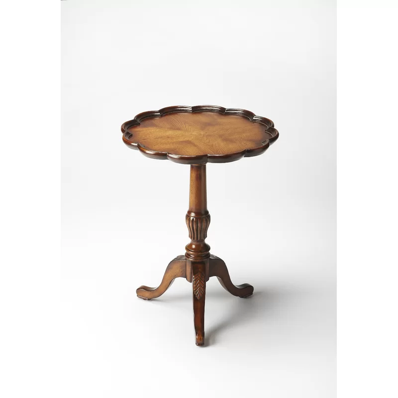 wooden pedestal end table