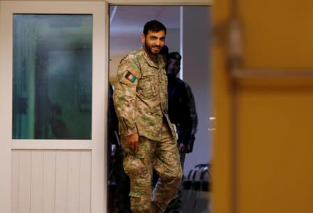 General Khushal Sadat, Deputy Minister of Interior leaves after a meeting in Kabul, Afghanistan