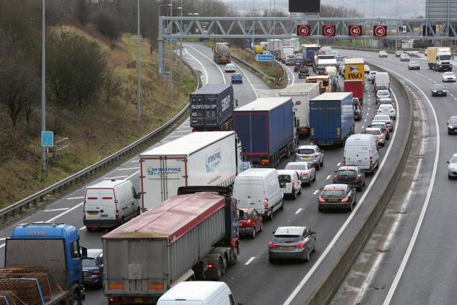 M62 closed due to lorry fire causing miles of congestion