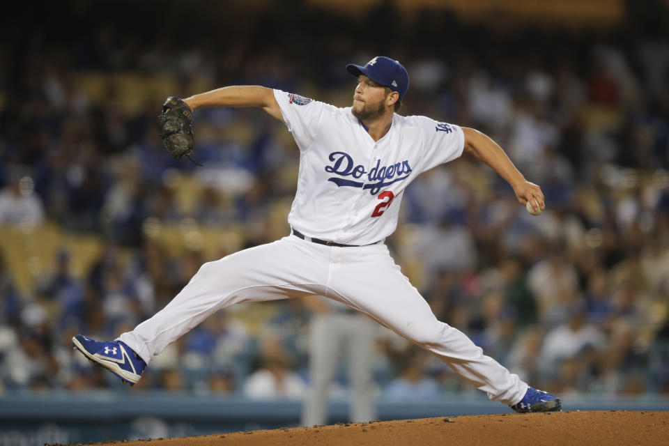 Clayton Kershaw pitched seven innings in a loss for the Los Angeles Dodgers on Friday night. (AP)