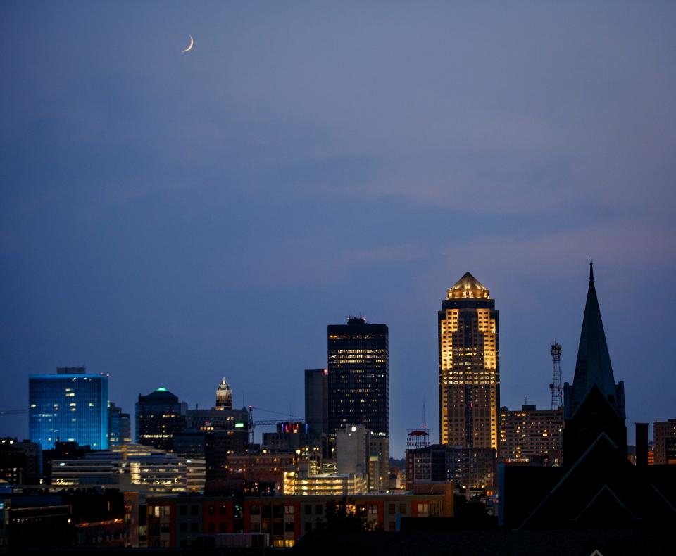 The Des Moines skyline is seen on Saturday, Sept. 19, 2020 in Des Moines. 