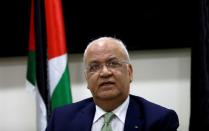 FILE PHOTO: Chief Palestinian negotiator Saeb Erekat looks on during a news conference following his meeting with foreign diplomats in Ramallah, in the Israeli-occupied West Bank
