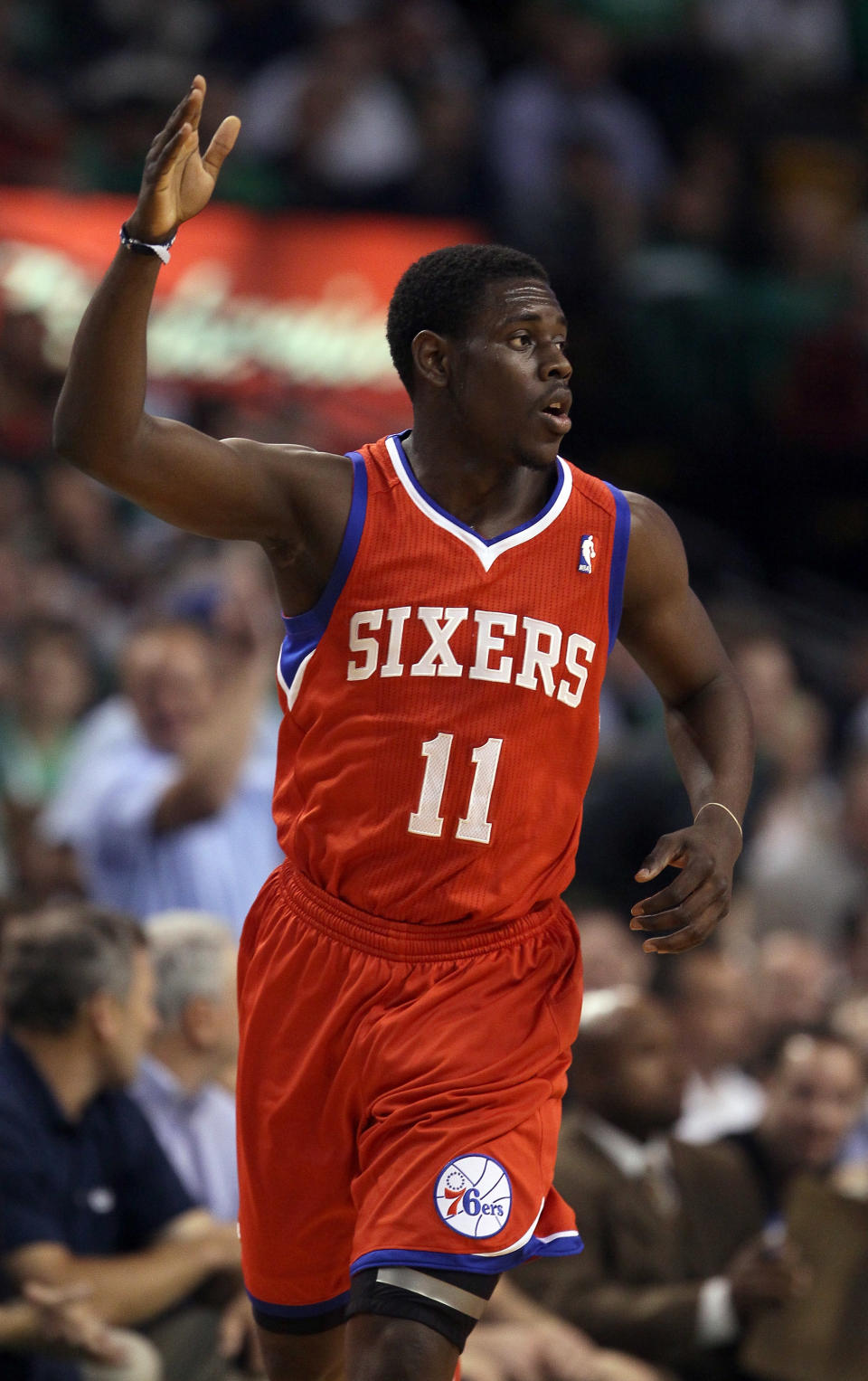 Jrue Holiday, Philadelphia 76ers guard and boyfriend of American soccer player Lauren Cheney (Photo by Elsa/Getty Images)