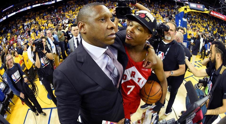 The Alameda County District Attorney’s Office revealed shortly after the 2019-20 NBA season began that Masai Ujiri is off the hook. (Photo by Andrew D. Bernstein/NBAE via Getty Images)