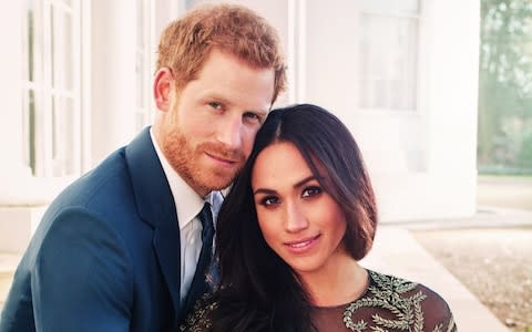 Prince Harry and Meghan Markle pose for an official engagement photo - Credit: Alexi Lubomirski via Getty Images