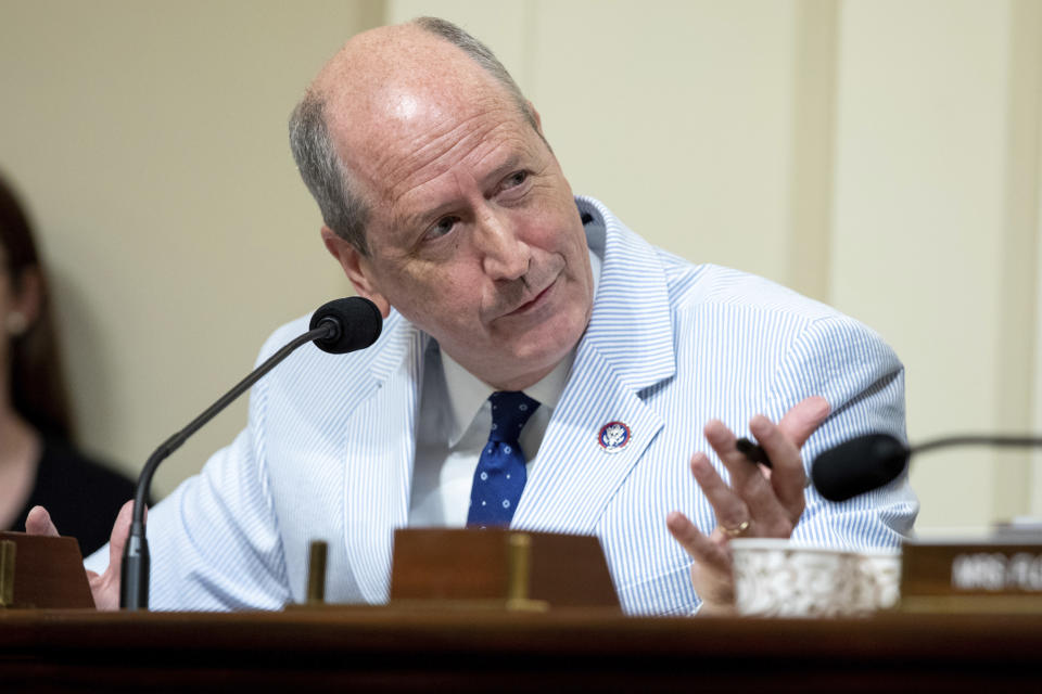 FILE - U.S. Rep. Dan Bishop, D-N.C., speaks during a House committee on Homeland Security hearing addressing threats to election security at the Capitol, July 20, 2022, in Washington. Bishop announced on Thursday, Aug. 3, 2023, that he would run for North Carolina attorney general in 2024 rather than seek to remain in Congress, where he's become a conservative foil to House Speaker Kevin McCarthy. (AP Photo/Amanda Andrade-Rhoades, File)