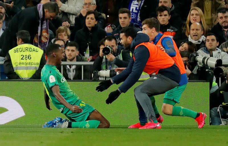 Foto del jueves de Alexander Isak celebrando tras marcar para Real Sociedad ante el Real Madrid por la Copa del Rey