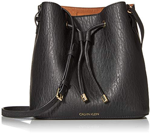 Calvin Klein womens Gabrianna Novelty Bucket Shoulder Bag, Black, One Size