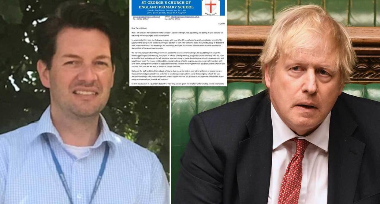 Howard Fisher, left, has written a letter to parents about his fears of reopening schools to early, while the government could have some year groups go back from 1 June.