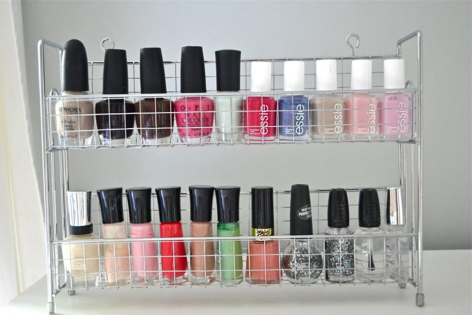 Keep Nail Polish in a Spice Rack