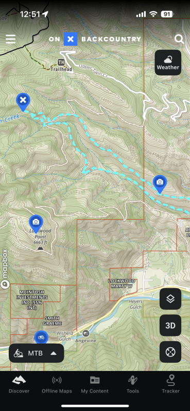 Route making, tracking, and parcel data all on one screen<p>onX Backcountry</p>