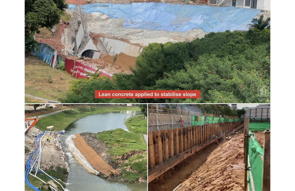 Three phases of recovery works for the damaged Ulu Pandan park connector. (PHOTOS: HDB)(PHOTOS: HDB)