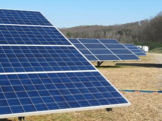 Photovoltaic solar power field at Volkswagen plant in Chattanooga, Tennessee