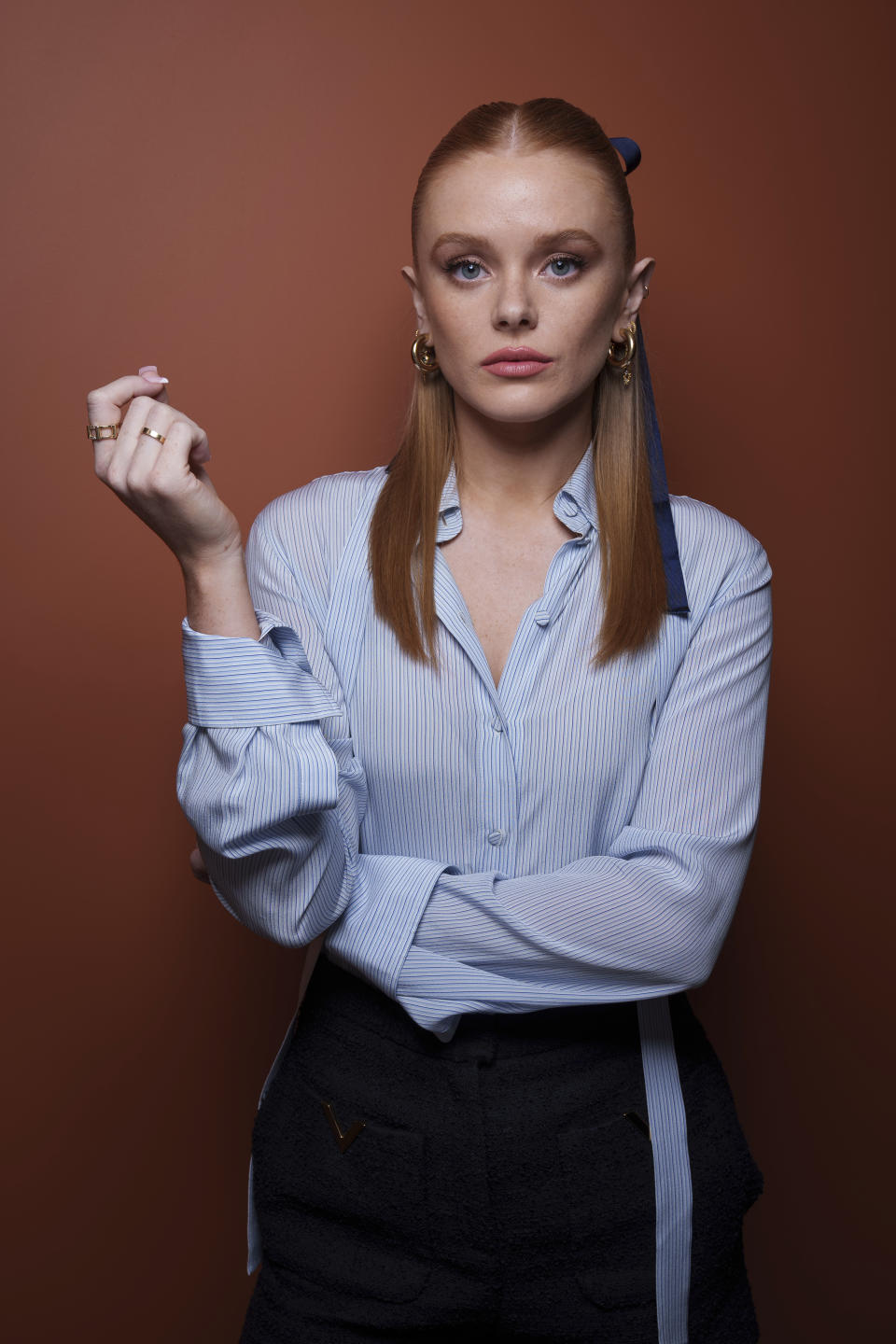 Abigail Cowen, star of the Netflix series “Fate: The Winx Saga," poses for a portrait in Central London, Thursday, Sept. 8, 2022. (Photo by Scott Garfitt/Invision/AP)