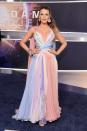 <p><strong>28 February </strong></p><p>Blake Lively wore a pastel-hued Atelier Versace gown to the premiere. </p>