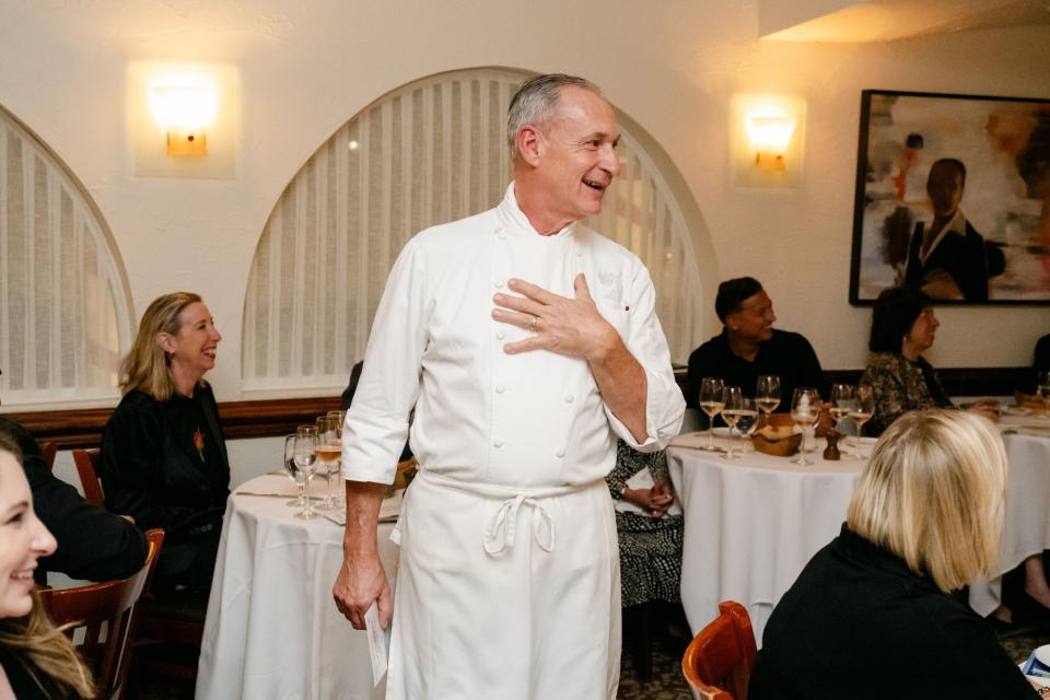 Chef Marcello Fiorentino greets guests at his West Palm Beach restaurant La Sirena during the 2023 Palm Beach Food and Wine Festival. He was joined by longtime friend Daniel Boulud in headlining a dinner event Dec.8.