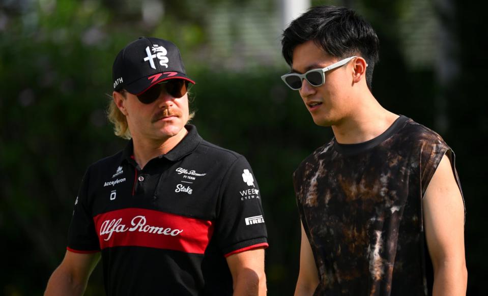 Zhou Guanyu and Valtteri Bottas will remain as team-mates for 2024 (Getty Images)