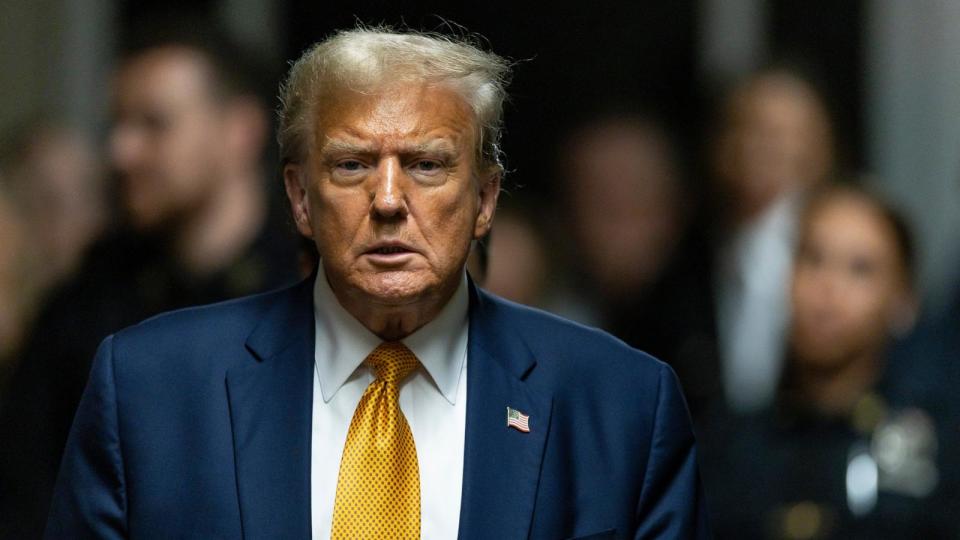 PHOTO: Former President Donald Trump leaves the courtroom at the end of the day's proceedings in his criminal trial for allegedly covering up hush money payments at Manhattan Criminal Court, May 14, 2024, in New York. (Justin Lane/Pool/Getty Images)