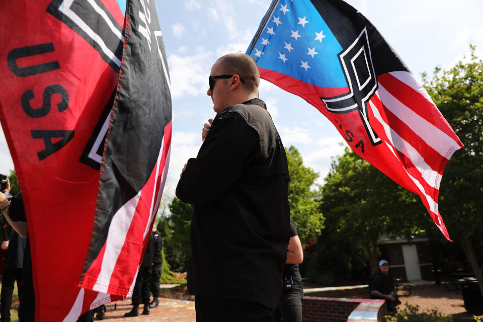 White nationalists rally in Newnan, Ga.