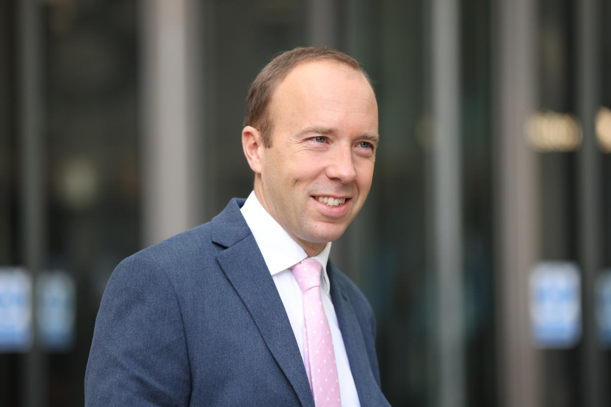 Matt Hancock, former cabinet minster, at BBC Broadcasting House after appearing on Sunday with Laura Kuenssberg on October 16, 2022 in London, England. (Photo by Hollie Adams/Getty Images)