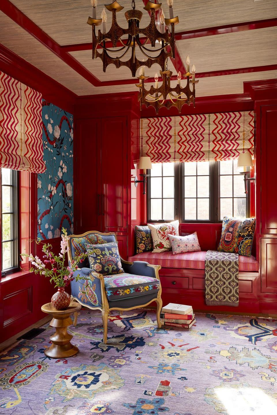 red living room