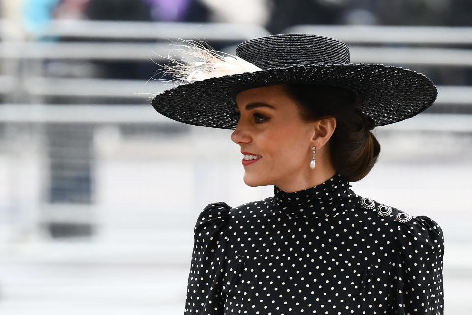 The Duchess of Cambridge attends the Service of Thanksgiving for Prince Philip.