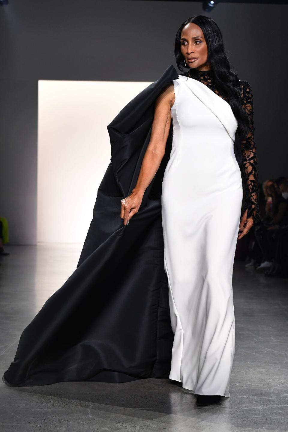 Beverly Johnson closes the show for Bibhu Mohapatra during New York Fashion Week at Spring Studios on Feb. 15, 2022, in New York City.