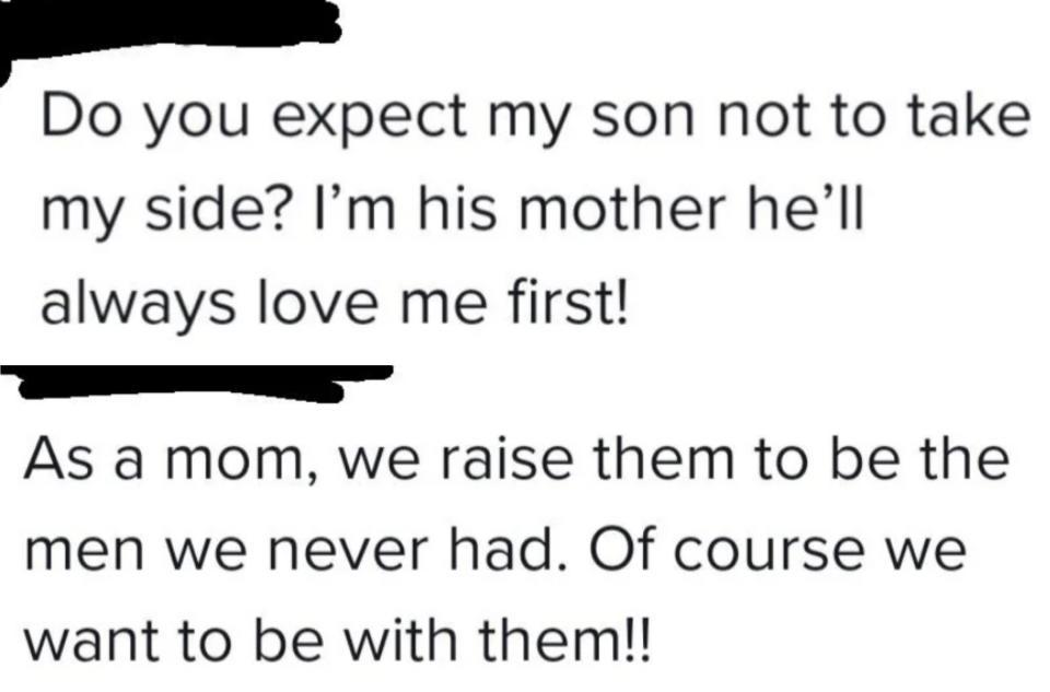 Screen capture of a social media comment discussing parenting boys alongside numerous other responses