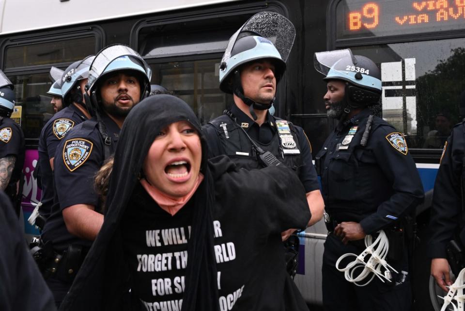 At least a dozen anti-Israel protesters were arrested. Paul Martinka for NY Post