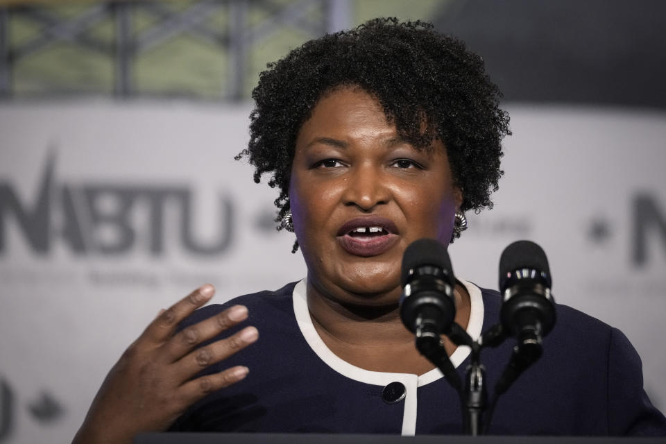 Democratic Georgia gubernatorial candidate Stacey Abrams speaks at a conference in Washington, D.C., in April. 