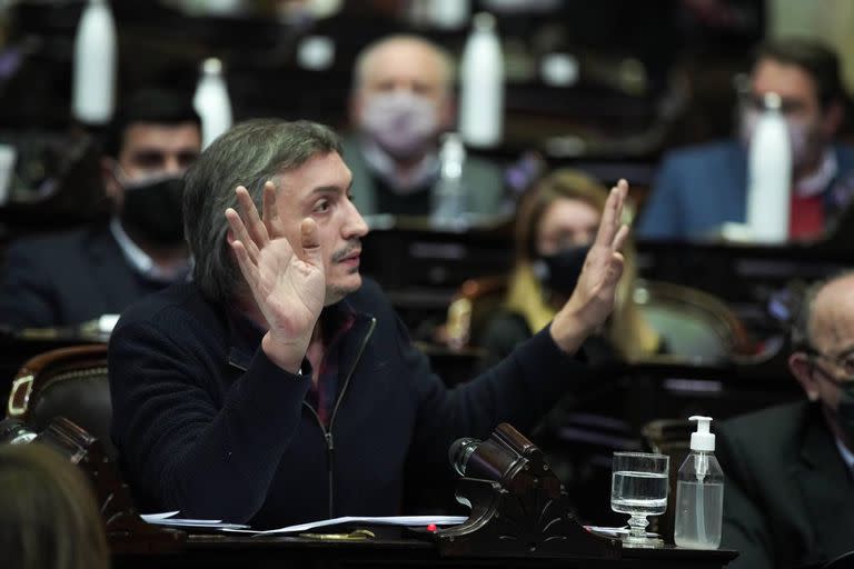 El jefe del bloque de diputados del Frente de Todos, Máximo Kirchner