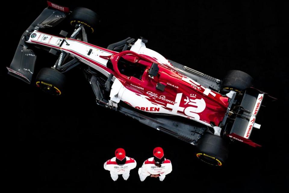 The Alfa Romeo Racing C39 seen at its launch.