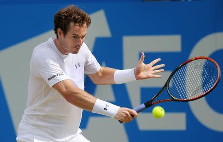 Tennis - Aegon Championships - Queens Club, London - 18/6/15. Great Britain's Andy Murray in action during his second round match. Action Images via REUTERS/Paul Childs