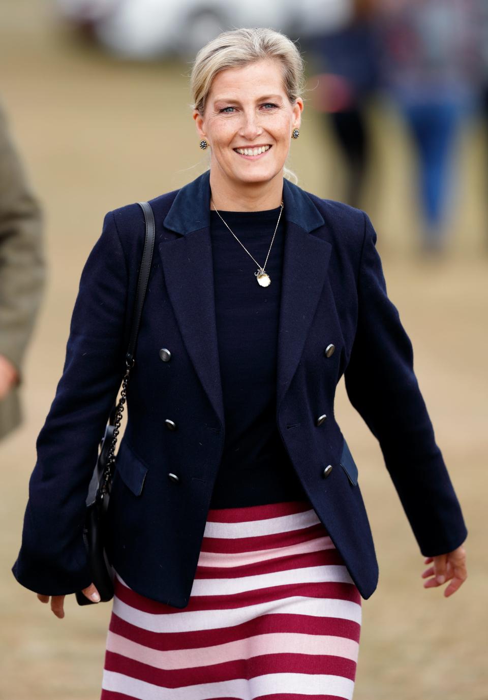 Sophie, the then-Countess of Wessex, attends the Land Rover Burghley Horse Trials at Burghley House on September 8, 2019, in Stamford, England.