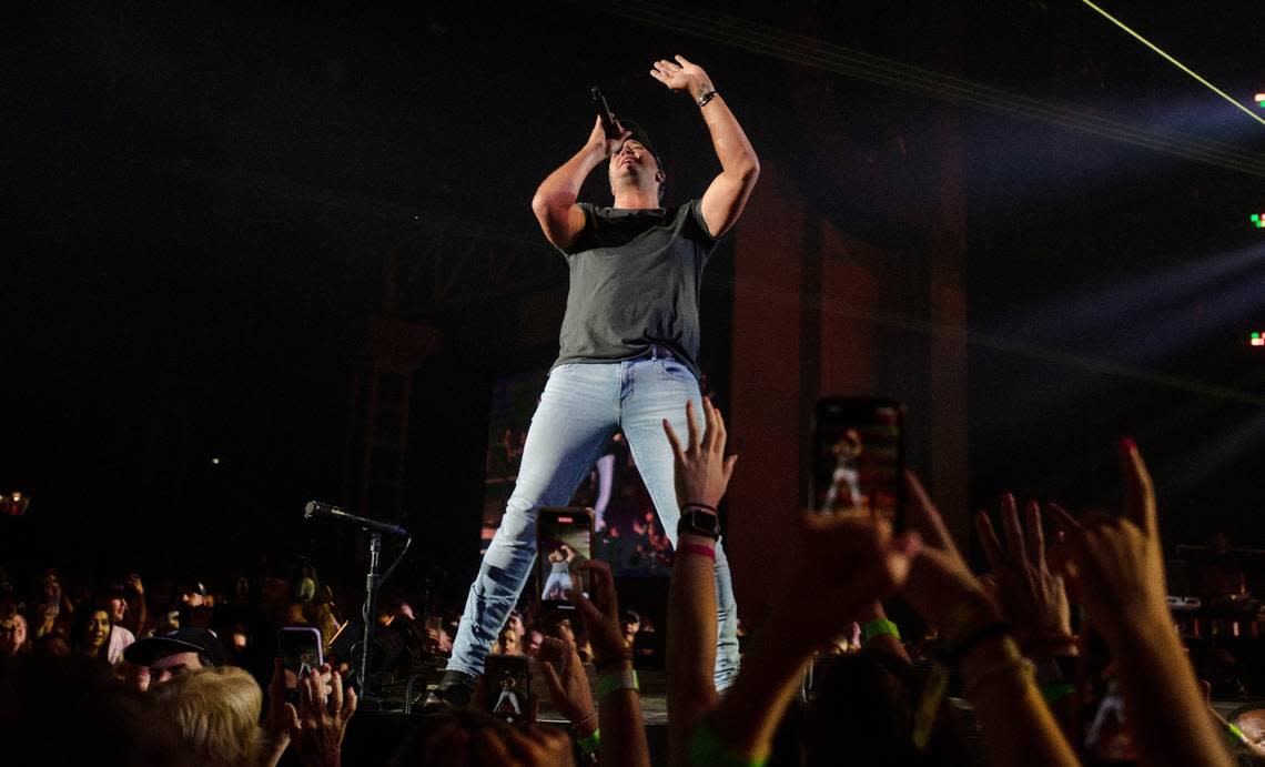 Luke Bryan brings his “Raised Up Right Tour” to the Coastal Credit Union Music Pavilion at Walnut Creek in Raleigh, N.C., Friday night, July 8, 2022.