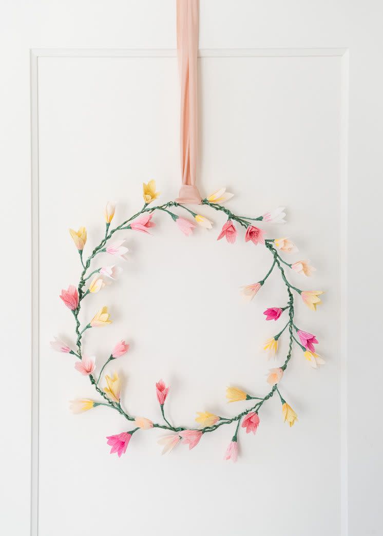 paper flower easter wreath