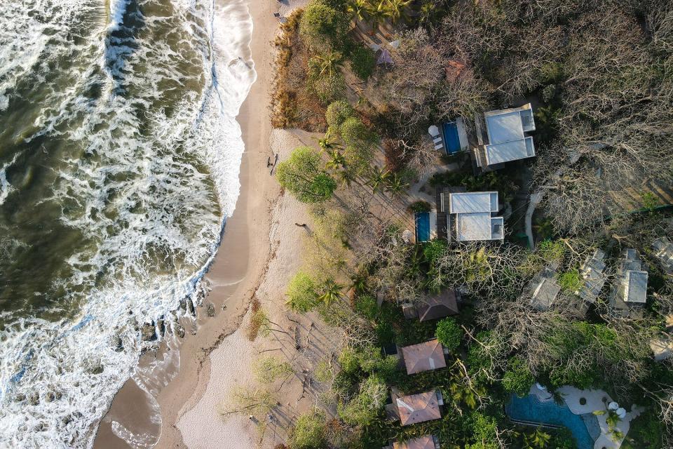 Aerial view of Nantipa Villas and the beach