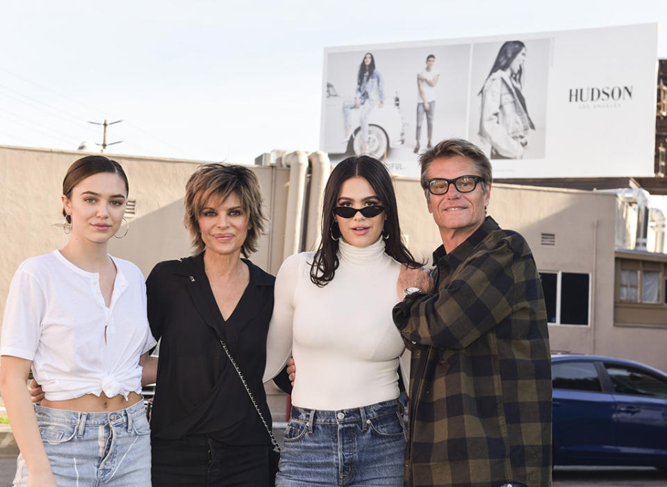 <p>Family first! The whole Hamlin brood came out the celebrate their youngest, as Amelia’s new Hudson Jeans billboard was unveiled in West Hollywood on Tuesday. The 16-year-old can be seen rocking multiple pieces from the clothing line, front and center on Santa Monica Blvd. (Photo: Rodin Eckenroth/Getty Images) </p>