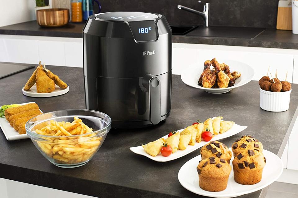 T-Fal EY4018MX Freidora sin aceite EASY FRY 4.2L con Panel Digital, Capacidad XL para 6 Personas/Amazon.com.mx