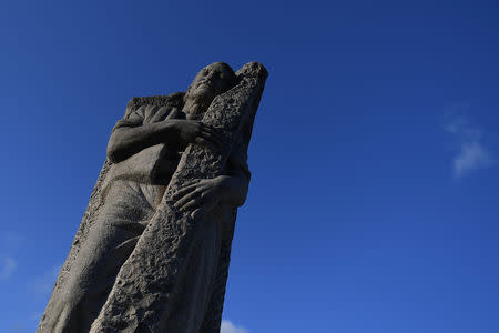 A statue of Matt Talbot is seen in Dublin, Ireland August 24, 2018. REUTERS/Clodagh Kilcoyne