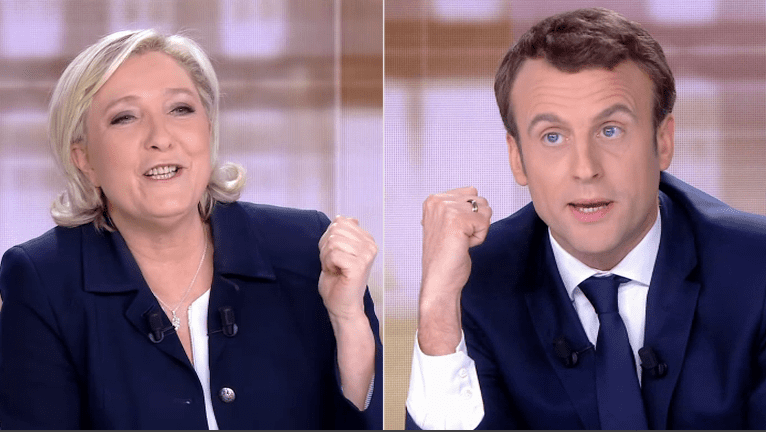 Marine Le Pen et Emmanuel Macron lors du débat de l'entre-deux-tours. - BFMTV