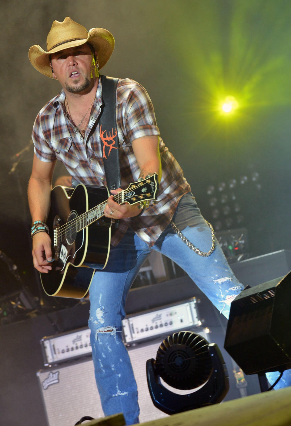 Jason Aldean -- Male Vocalist of the Year Nominee, Entertainer of the Year Nominee <br> Singer/Songwriter Jason Aldean performs at Country Thunder - Day 2 on July 20, 2012 in Twin Lakes, Wisconsin. (Photo by Rick Diamond/Getty Images for Country Thunder)