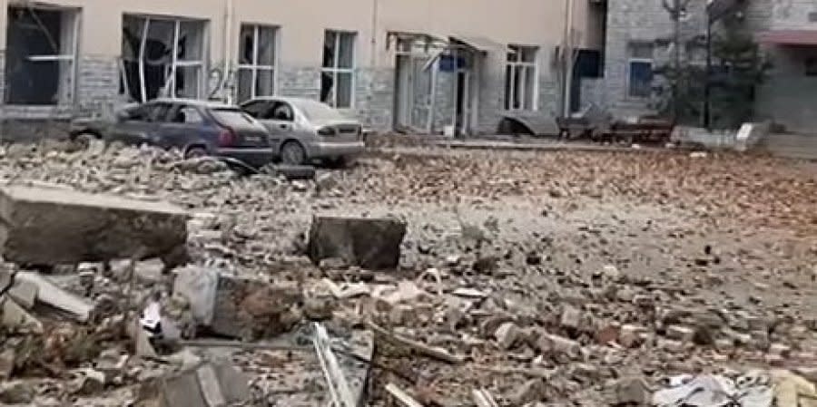 Consequences of the explosion of the police station in Kherson